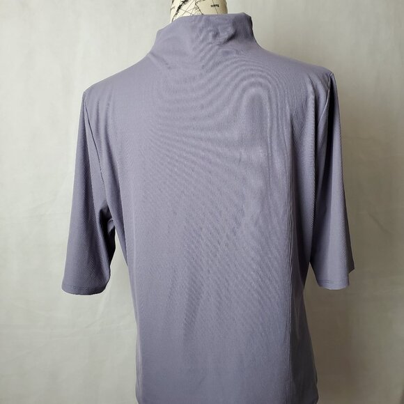 Worthington Short Sleeve Ribbed Mock Turtle Neck Top - XL - Picture 2 of 3